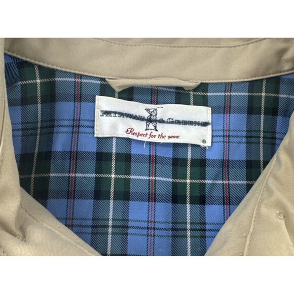 Fairway Greene Golf Jacket Mens Medium Tan Plaid Lined Full Zip Preppy NEW - Picture 3 of 11